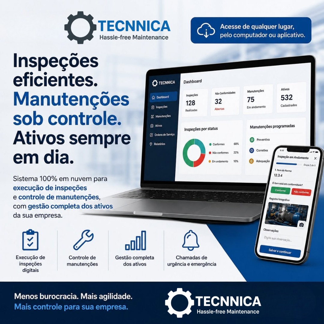Apresentação da plataforma Tecnnica em computador e aplicativo